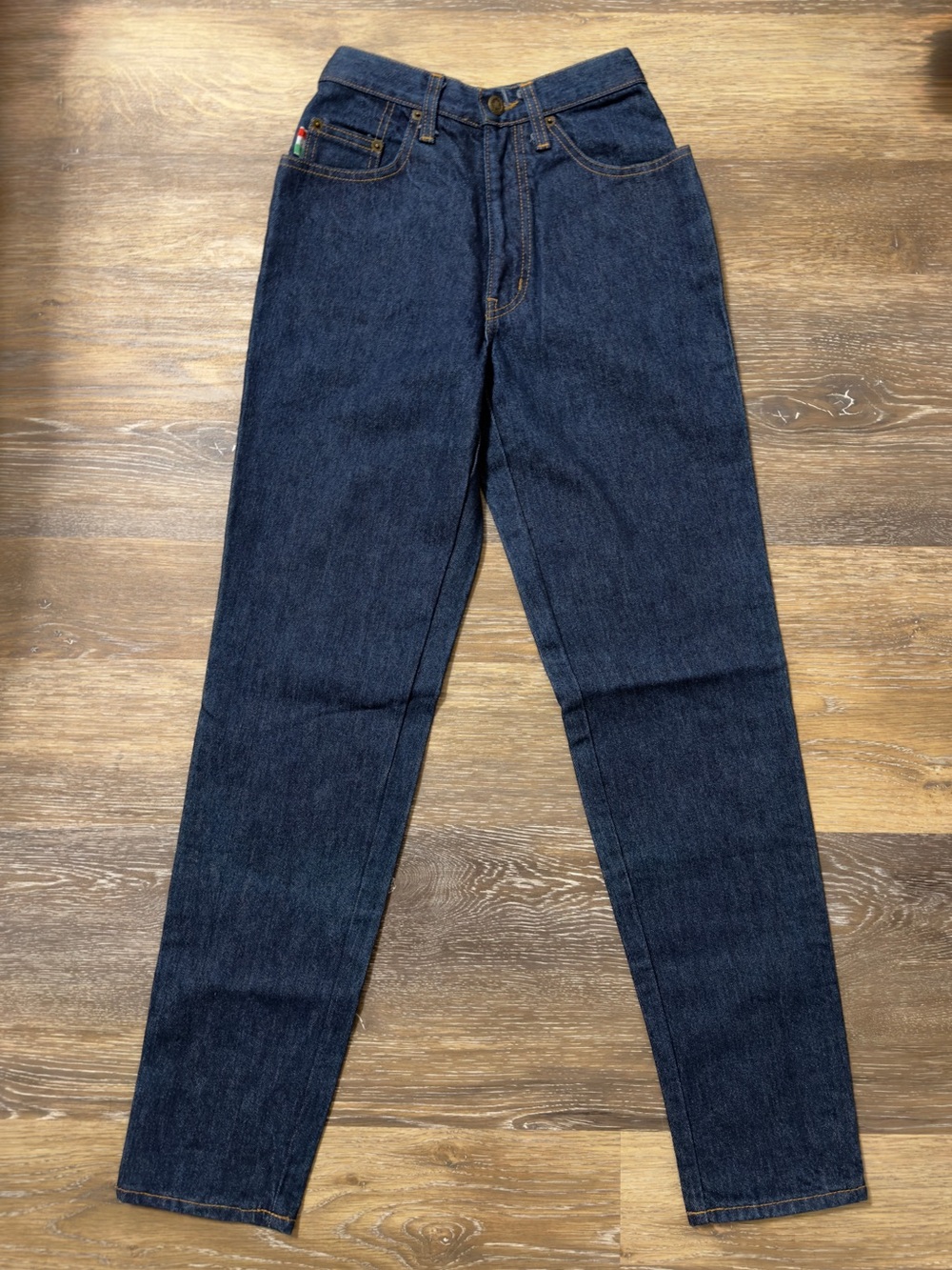 Vintage 90s Moschino Jeans NWT Made in Italy Peace Sign Denim Size 24